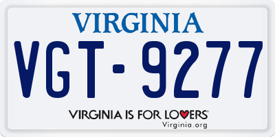 VA license plate VGT9277