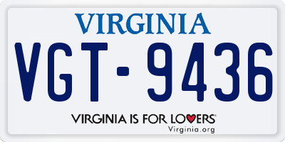 VA license plate VGT9436