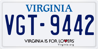 VA license plate VGT9442