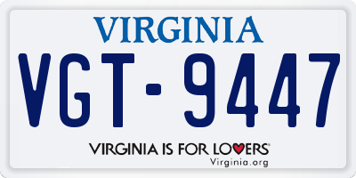 VA license plate VGT9447