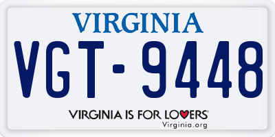 VA license plate VGT9448