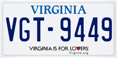 VA license plate VGT9449