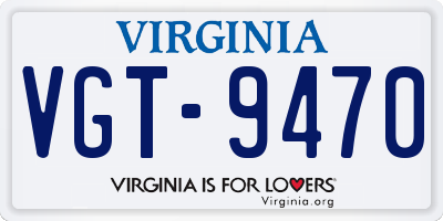 VA license plate VGT9470
