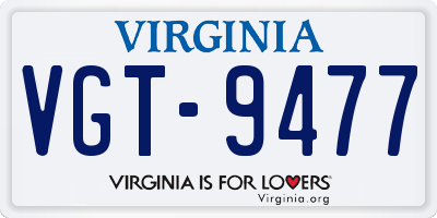 VA license plate VGT9477