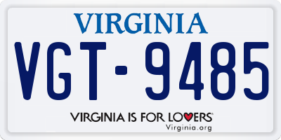 VA license plate VGT9485