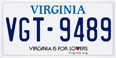 VA license plate VGT9489
