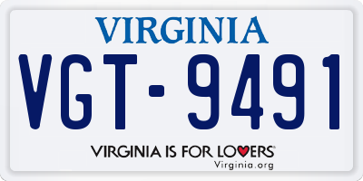 VA license plate VGT9491