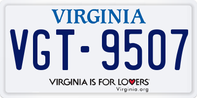 VA license plate VGT9507