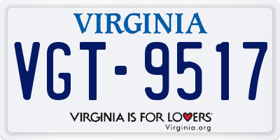 VA license plate VGT9517