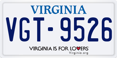 VA license plate VGT9526