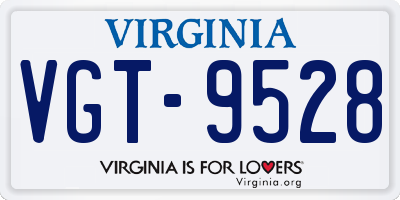 VA license plate VGT9528