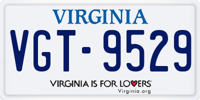 VA license plate VGT9529