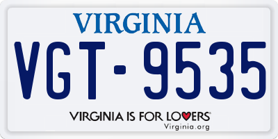 VA license plate VGT9535