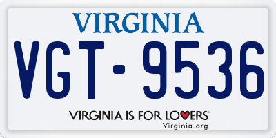 VA license plate VGT9536