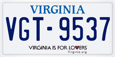 VA license plate VGT9537
