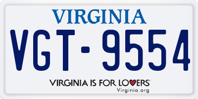 VA license plate VGT9554