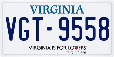 VA license plate VGT9558