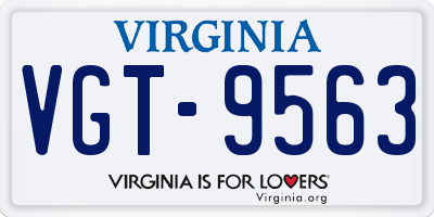 VA license plate VGT9563