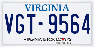 VA license plate VGT9564