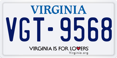 VA license plate VGT9568