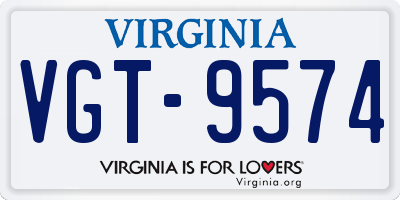 VA license plate VGT9574