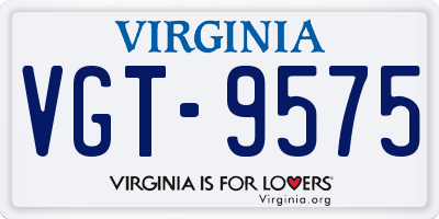 VA license plate VGT9575
