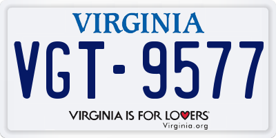 VA license plate VGT9577