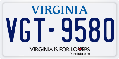 VA license plate VGT9580