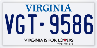 VA license plate VGT9586