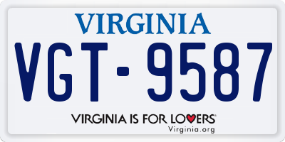 VA license plate VGT9587
