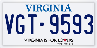 VA license plate VGT9593