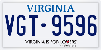VA license plate VGT9596