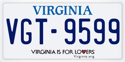 VA license plate VGT9599