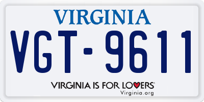 VA license plate VGT9611