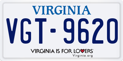 VA license plate VGT9620