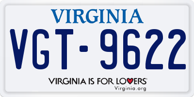 VA license plate VGT9622