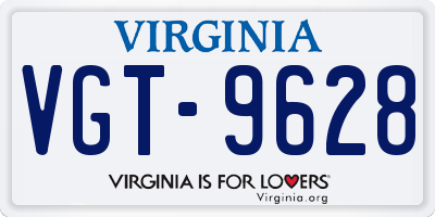 VA license plate VGT9628