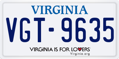 VA license plate VGT9635