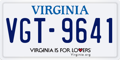 VA license plate VGT9641