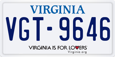VA license plate VGT9646