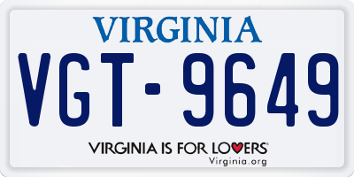 VA license plate VGT9649