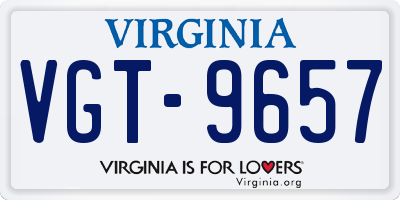 VA license plate VGT9657
