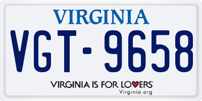 VA license plate VGT9658