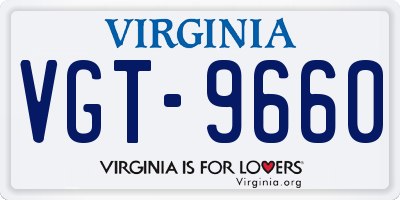 VA license plate VGT9660