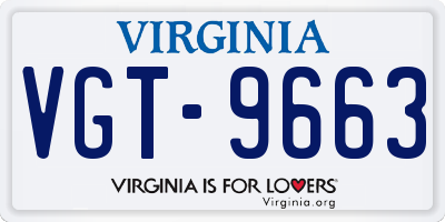 VA license plate VGT9663