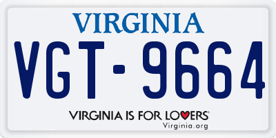 VA license plate VGT9664