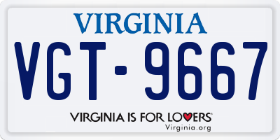 VA license plate VGT9667