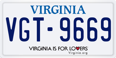 VA license plate VGT9669