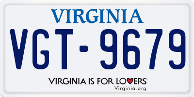 VA license plate VGT9679