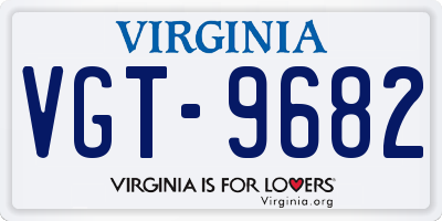 VA license plate VGT9682